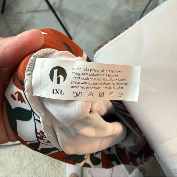 Honey Mark plus size swimsuit 2 piece tankini shorts Brown Wrap Sleeveless 4XL - Picture 7 of 8